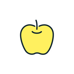 りんごのアイコン。シンプルなベクターイラスト素材。