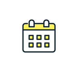 カレンダーのアイコン。シンプルなベクターイラスト素材。