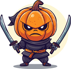 Cute ninja pumpkin