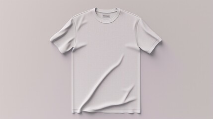 A 3D-rendered image of a blank white t-shirt on a plain background, designed for apparel mockups to display graphic designs or logos.