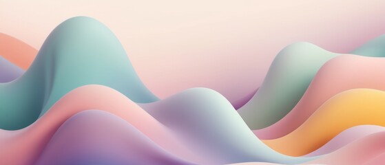 Obraz premium abstract flowing colorful gradient wave.dreamy blend of pastel colors