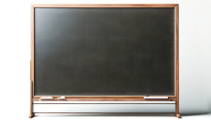 A blank blackboard with a wooden frame on a white background, ideal for branding and identity display, Generative AI