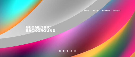 Bright multicolored geometric abstract shapes. Minimal trendy simplicity concept. Modern overlapping forms