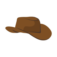 cartoon cowboy hat. brown cowboy hat vector illustration or clipart isolated on white background.