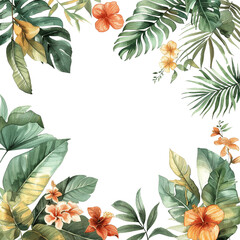 Fototapeta premium exotic tropical leaves at the bottom - 1