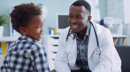 Smiling Pediatrician with Young Patient