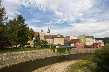 17th-century Church of Our Lady of the Rosary on the banks of the Nysa Klodzko River in Klodzko, Poland