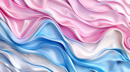 Obraz premium A blue and pink striped fabric with a white stripe. The blue and pink stripes are arranged in a wave pattern