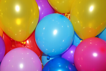 Colorful and fun party balloons background. Colorful balloons background. 3d render illustration. Party concept.