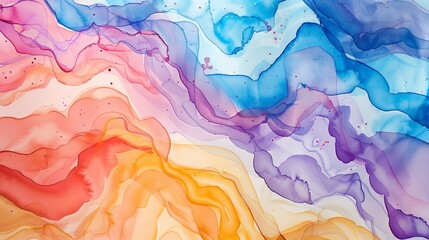"Captivating watercolor art with soft hues and seamless organic shapes."