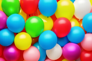 Colorful and fun party balloons background. Colorful balloons background. 3d render illustration. Party concept.