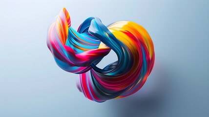  An intriguing abstract logo mark, characterized by fluid shapes and vibrant colors, captured with high-definition clarity against a solid background. 
