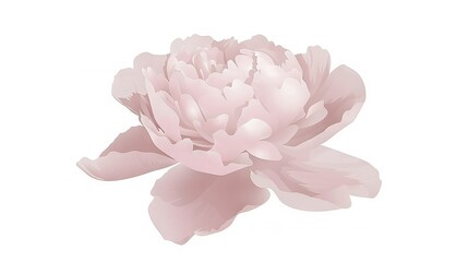   A pink flower on a white background with a light reflection at the center of both the flower and its reflection