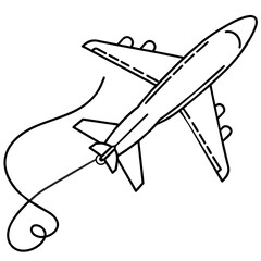 illustration of a plane with line svg, plane icon, plane svg