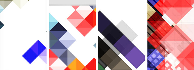 Fototapeta premium Set of colorful square posters business templates. Vector Illustration For Wallpaper, Banner, Background, Card, Book Illustration, landing page