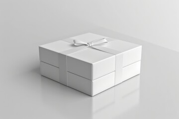 Fototapeta premium White Box Packaging Mockup on Isolated Background created with Generative AI