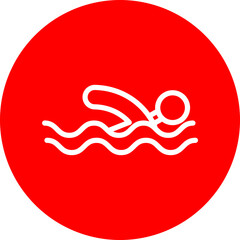 swimming Flat Icon Design