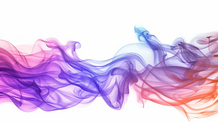 Group of Colorful Smokes on White Background