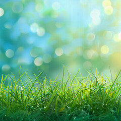 Sunlit Grass Field Close-Up