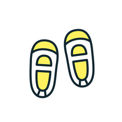 上履きのアイコン。シンプルな子供の靴のベクターイラスト素材。