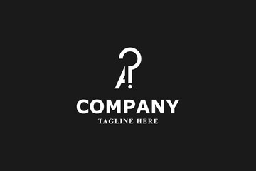 letter a and question minimal logo