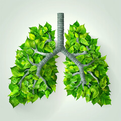 Green Leaves Forming Lungs