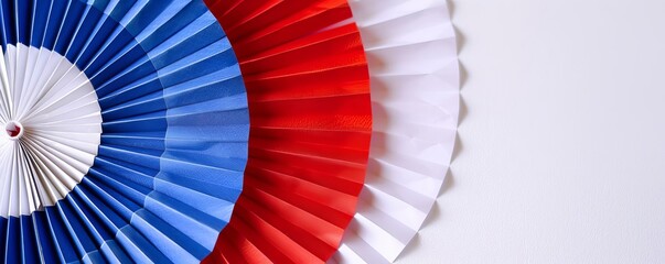 Red, white, and blue paper fan