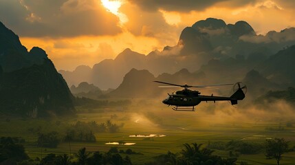 army helicopter in Vietnam