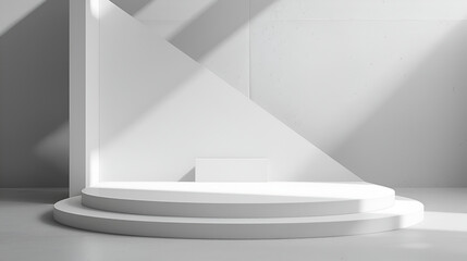  realistic podium platform with white colors in abstract stage for product placement and display,Abstract white background of natural architecture stone texture background conceptual wall background