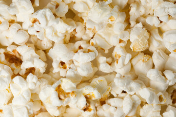 Closeup of popcorn on a stack