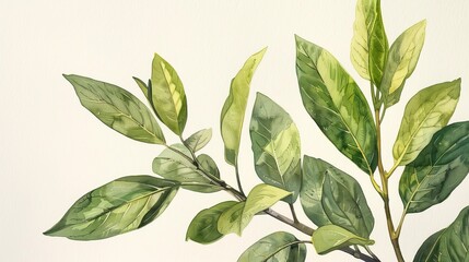 watercolor pengobatan herbal alami dengan daun sage untuk kesehatan tubuh