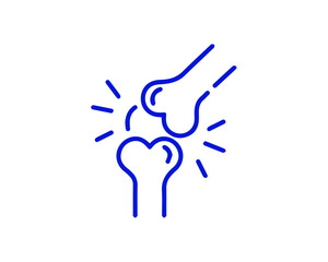 Arthritis knee joint pain. Pixel perfect, editable stroke icon