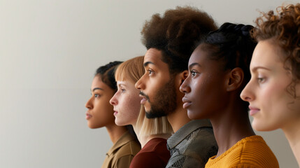 Diverse Group Standing in a Row