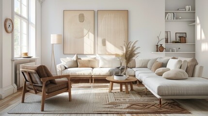 Modern scandinavian living room interior 