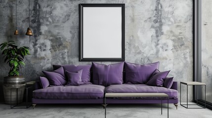 Modern Bedroom in Lavender, Frame Mockup for Stylish and Relaxing Interior Settings