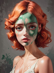 women painting illustration design