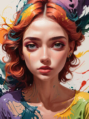 women painting illustration design