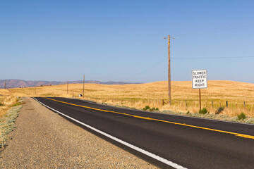 an beautiful, iconic and dreamy state road at the golden our CA-140 at catheys Valley, California....
