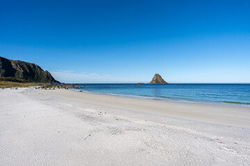 Obraz premium A scenic beach in Bleik Andoya, Norway