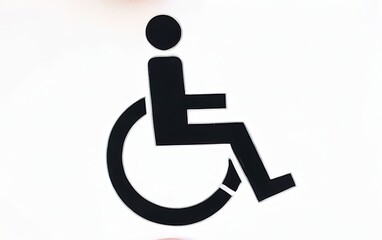 "Close up of disabled symbol PNG AND TRANSPARENT  BACKGROUND..Paper With Cutout Disabled Sign Outdoors""