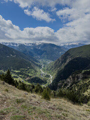 incredible view of andorra from the heights of the mountains. Mirador del Quer