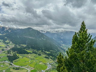 incredible view of andorra from the heights of the mountains. Mirador del Quer