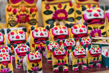 Colorful Chinese dolls: Folk Crafts of Shandong Province, China, Clay Called Tiger