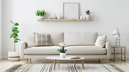 Modern scandinavian living room , still life 