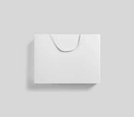 white shopping bag for branding with place for your brand name or text, Mockup, 3d rendering, isolated on light background.