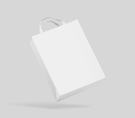 white shopping bag for branding with place for your brand name or text, Mockup, 3d rendering,...