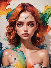 women painting illustration design