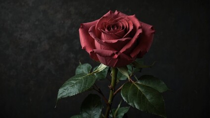 red rose with dark textured backbround