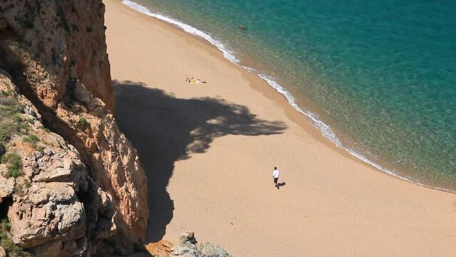 Partial zenithal view of Illa Roja cove. Begur, Costa Brava, Catalonia, Spain.