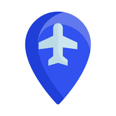 Airport location icon vector illustration in flat